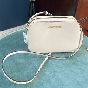 Michael Kors Ivory Crossbody Bag with Gold Accents